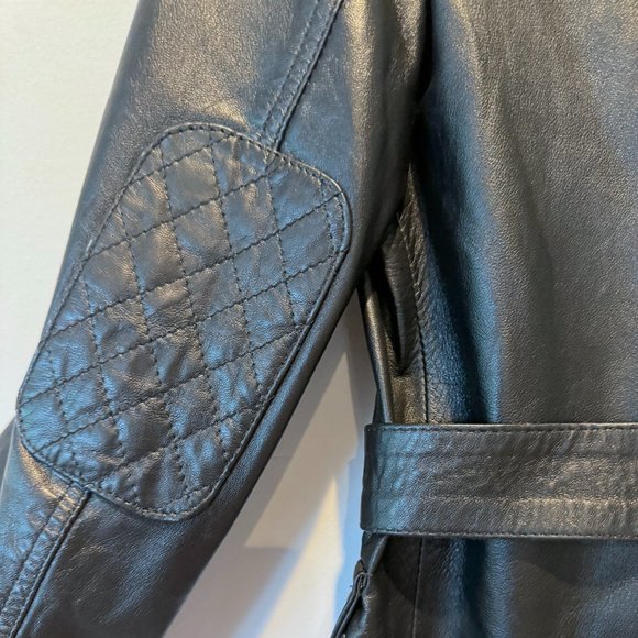 Alain de France 100% Authentic Black Leather Jacket with Quilted Moto Accents - Picture 7 of 7